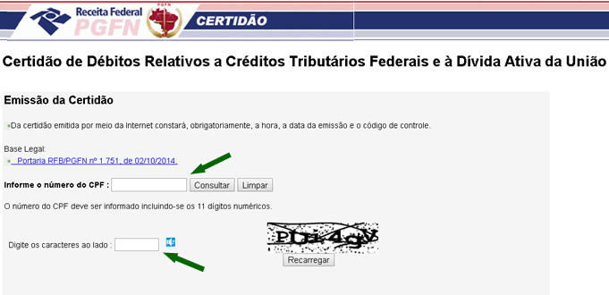 certidão negativa Receita Federal