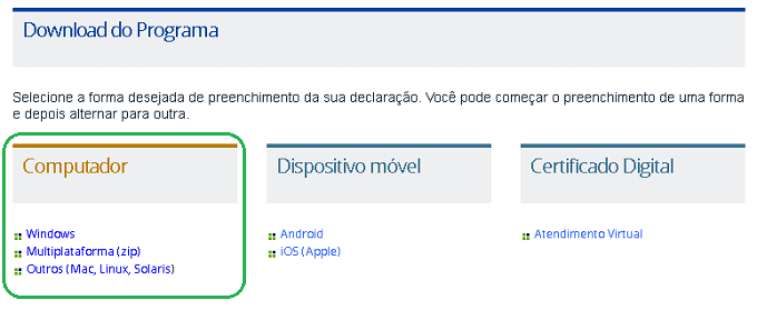 download do programa da declaração do imposto de renda 2019