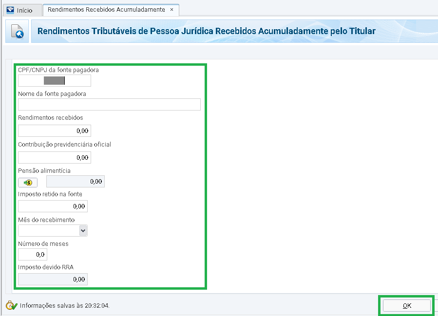 como informar rendimentos recebidos acumuladamente IRPF 2019