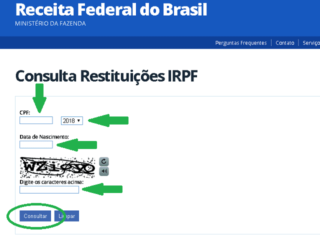 consulta restituição do imposto de renda