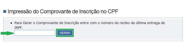 imprimir o CPF para quem declara imposto de renda